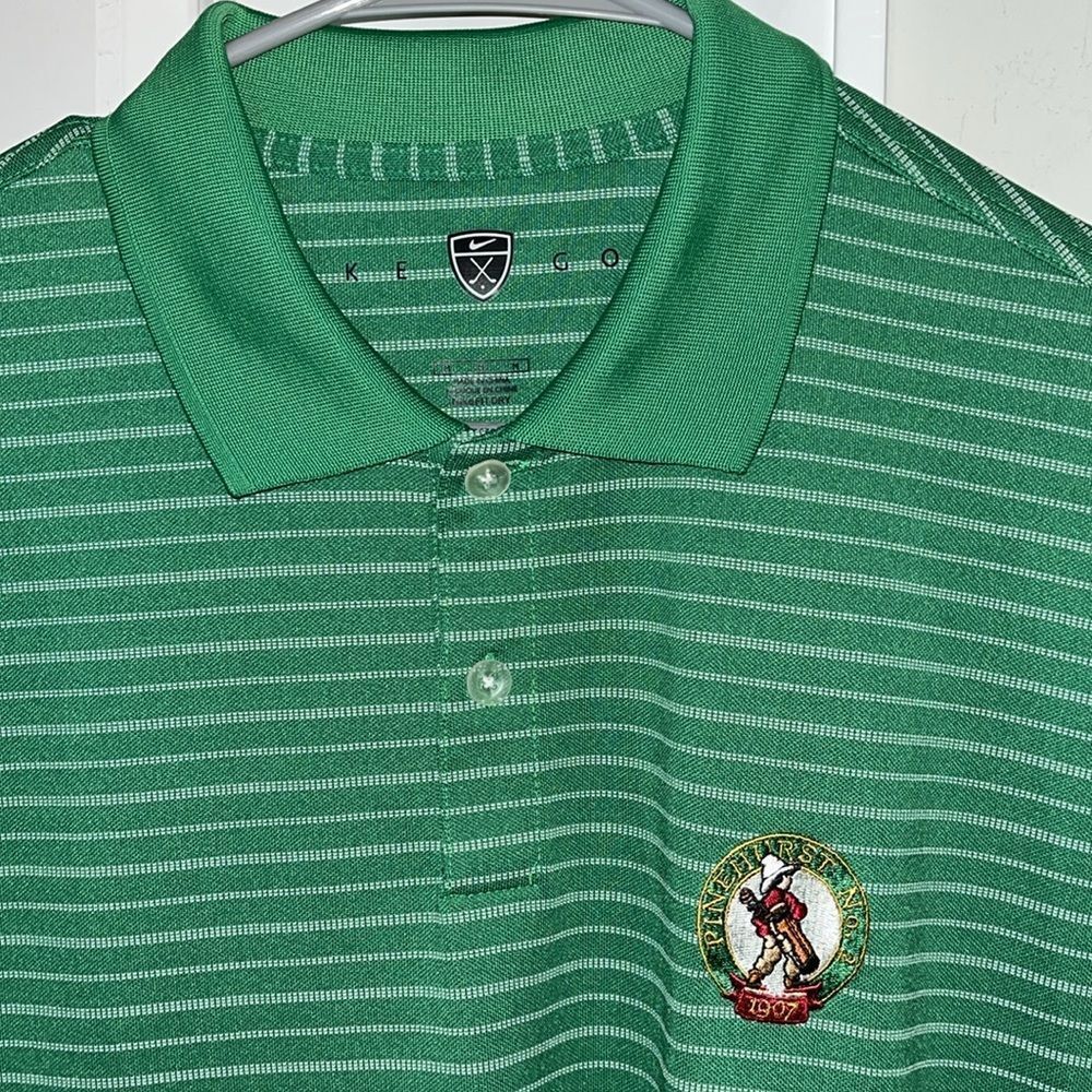 Pinehurst Resort Putter Boy No. 2 Men’s 1895 Nike Golf Shirt M Green Stripe